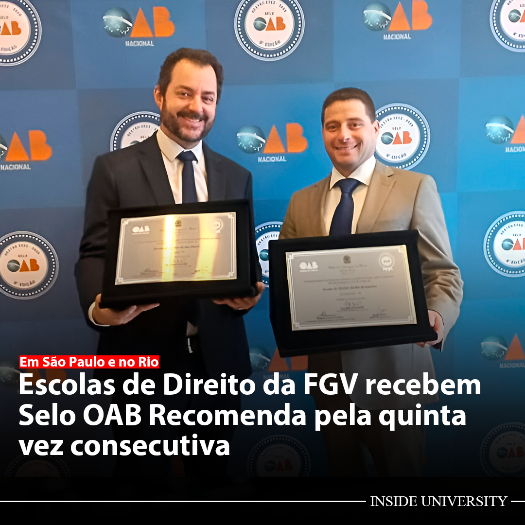 Escolas de Direito da FGV recebem Selo OAB Recomenda pela quinta vez consecutiva